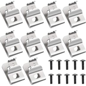 10Pcs Belt Clips For Dewalt, 304 Stainless Steel Hook Clips Drill Clips Tool Kit With Screws Belt Replacement for Dewalt N268241 Fit for 20V Power Tools DCD980 DCD980L2 DCD985L2 DCD985