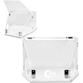 OPHIR Grinding Polish Dust Box, Dustproof Polishing Booth, Grinding Table Polisher, Transparent Dust Box Acrylic Cover with Led Light for Polishing and Micro-carving Coloring Work