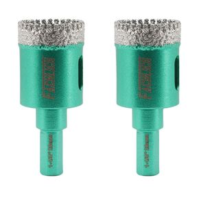 Diamond Tile Core Drill Bits - FACHLICH 38MM 2pcs Triangular Shank Diamond Hole Saw Bits for Porcelain Ceramic Tile Granite Marble