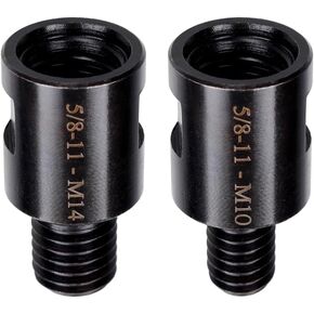 2PCS M10 and M14 Angle Grinder Attachment Converter, 5/8"-11 Female to M10/M14 Male Angle Grinder Adapter Connecting Attachment for Rotary Burr Cut-off Wheel Power Tool Accessories