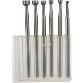 Luo ke 1.8mm - 4mm Round Cup Burr 3/32'' Shank Cup Burs Jewelry Wire Rounding Bits Wire Rounder for Rotary Tools (Pack of 6)