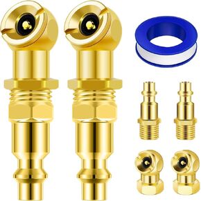 2 Packs Closed Ball Air Chucks, Tire Inflator Gauge Nozzle for Tire Inflator Gauge, Portable Ball Air Chuck with 1/4" NPT Standard Quick Plug,Air Compress Accessories