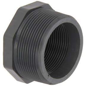 Spears 439-G Series PVC Pipe Fitting, Bushing, Schedule 40, Gray, 2" NPT Male x 1-1/2" NPT Female