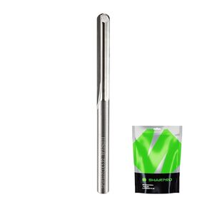 Ball Nose CNC Straight Router Bit 1/8 Shank 1/8 Cutting DIA 22mm Cutting Length 2 Flute End Mill Tungsten Carbide Milling Cutter for Slotting Grooving Engraving