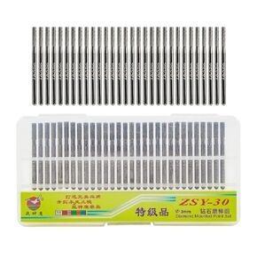 Diamond Grinding Bit Set 30 Pcs Drill Bits Mixed Shape Burr Kit Carving Burr Rotary Bit 1/8"(3mm) Shank Compatible with Dremel