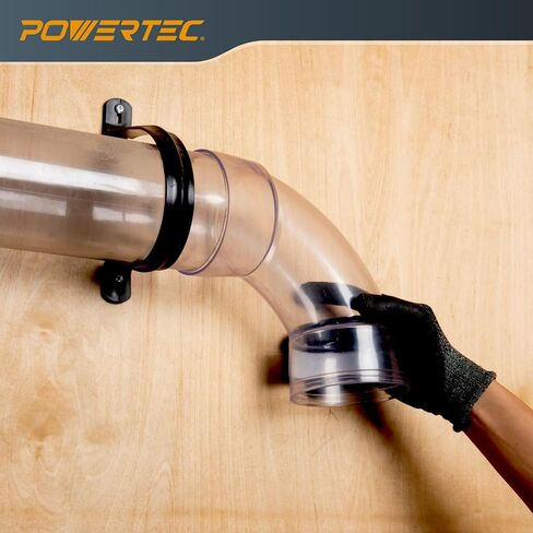 POWERTEC 70368-P2 4 Inch ID 90 Degree Elbow for 4 Inch OD Dust Collection Pipes, Adapters and Fittings (Clear), 2 pack in Saudi Arabia
