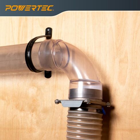 POWERTEC 70368-P2 4 Inch ID 90 Degree Elbow for 4 Inch OD Dust Collection Pipes, Adapters and Fittings (Clear), 2 pack in Saudi Arabia
