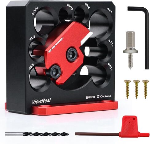 طقم أدوات صنع الأوتاد مكون من 8 قطع مع حشوات من الكربيد - قاطع وتد من سبائك الألومنيوم الدقيق للأعمال الخشبية، حجم إمبراطوري 5/16-3/4 بوصة مع أداة تحويل رأس الوتد in Kuwait