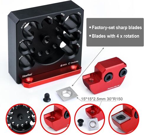 طقم أدوات صنع الأوتاد مكون من 8 قطع مع حشوات من الكربيد - قاطع وتد من سبائك الألومنيوم الدقيق للأعمال الخشبية، حجم إمبراطوري 5/16-3/4 بوصة مع أداة تحويل رأس الوتد in Kuwait