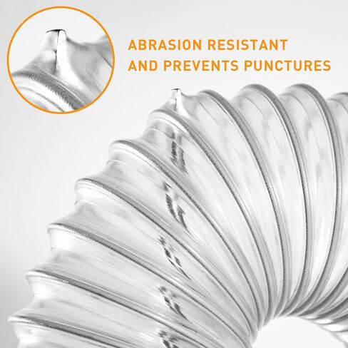 خرطوم جمع الغبار PVC من NEAGLORY مقاس 6.35 سم × 50.8 سم، دخان شفاف مرن مقاوم للثقب مع ملف سلك فولاذي كربوني لأنظمة جمع الغبار، عبوة واحدة in Kuwait