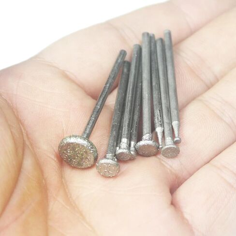 𝐋𝐮𝐨 𝐤𝐞 13 Pcs Diamond Burr - 3/32'' Shank Diamond Burs Stone Carving Bits for Dremel Rotary Tools(Cylinder Shape) in Kuwait
