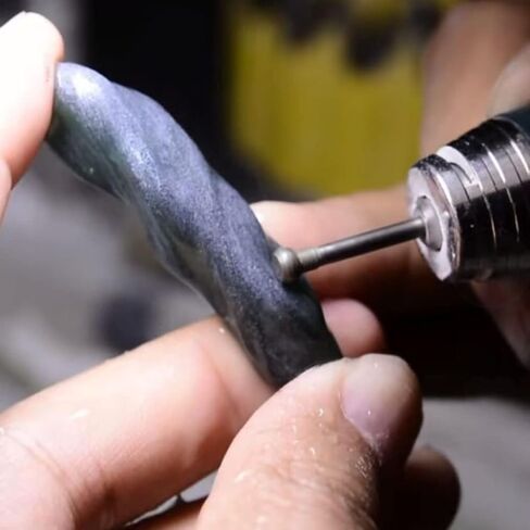 𝐋𝐮𝐨 𝐤𝐞 13 Pcs Diamond Burr - 3/32'' Shank Diamond Burs Stone Carving Bits for Dremel Rotary Tools(Cylinder Shape) in Kuwait