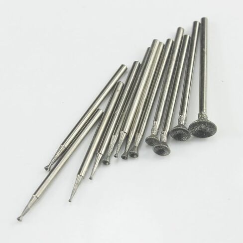 𝐋𝐮𝐨 𝐤𝐞 13 Pcs Diamond Burr - 3/32'' Shank Diamond Burs Stone Carving Bits for Dremel Rotary Tools(Cylinder Shape) in Saudi Arabia