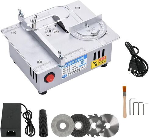 YXQ Mini Table Saw S3 Portable Precision Craft Table Saw, 1/2" Adjustable Cut Depth, Seven Speed Adjustable Power Supply, Small Hobby Table Saw for DIY Woodworking Metal Plastic Cutting in Saudi Arabia