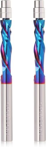 لقمة توجيه لولبية مضغوطة بقص 1/2 بوصة، لقمة توجيه حلزونية للأعلى مع محمل سفلي، طول القطع 1-5/8 بوصة، لقمة تشذيب مغلفة بقطع فلوش، لقمة نمط للأعمال الخشبية in Kuwait