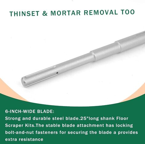 IPOLLOBIT Chisel SDS Max Chisel 6-inch Floor Scraper Chisel Bit Features A 6" Wide Blade and 25" Long Handle, Made of Alloy Steel for Use with Rotary Hammer Drill Machine. (6x25 Inch) in Saudi Arabia