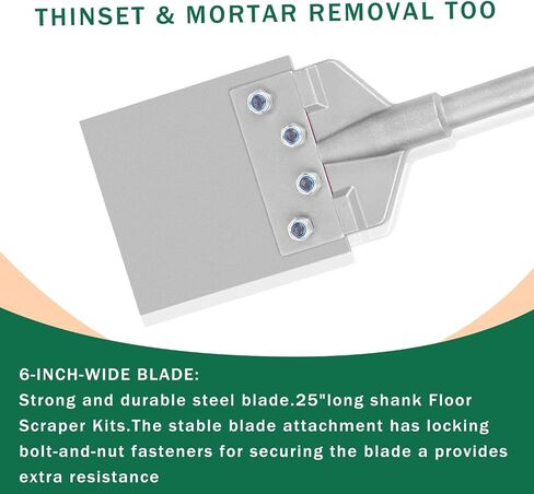 IPOLLOBIT Chisel SDS Max Chisel 6-inch Floor Scraper Chisel Bit Features A 6" Wide Blade and 25" Long Handle, Made of Alloy Steel for Use with Rotary Hammer Drill Machine. (6x25 Inch) in Saudi Arabia
