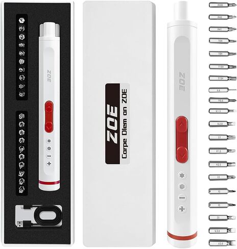Electric screwdriver cordless set,40-in-1 precision screwdriver set with LED light and 20 S2 magnetic Bits,Small tool kit for Phones,Laptops,Watches,Electronics,Mini battery powered screwdriver set in Saudi Arabia