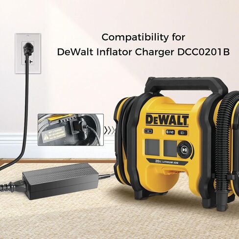 13.8V N557514 DCC020IB Tire Inflator Charger Compatible with DeWalt DCC020IB Battery DEWALT DCC020i 20V MAX Tire Inflator Cordless Air Compressor Type DCC020IB-CA type 1 Power Cord Adapter in Saudi Arabia