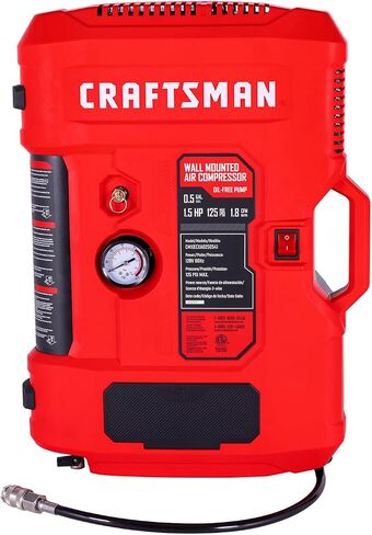 CRAFTSMAN Air Compressor 0.5 Gallon 1.5HP 125 PSI Pressure Max Wall-Mountable Oil-Free Pump Portable Hot Dog in Saudi Arabia