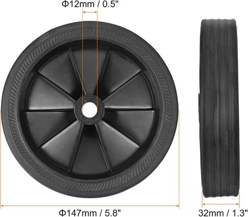 PATIKIL 5.8" Air Compressor Wheels, Universal Air Compressor Wheel Replacement Part with 0.6" Dia. Hole for Easy Mobility in Saudi Arabia