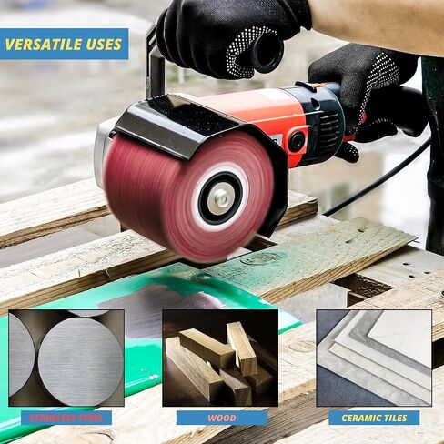 ماكينة صنفرة طبلة محمولة، 6 أدوات تلميع متغيرة السرعة، أداة تلميع 1400 وات، آلة تلميع، أداة ترطيب السطح مع عجلة تلميع 4 × 4.7 بوصة لبلاط السيراميك الخشبي والفولاذ المقاوم للصدأ المعدني in Kuwait