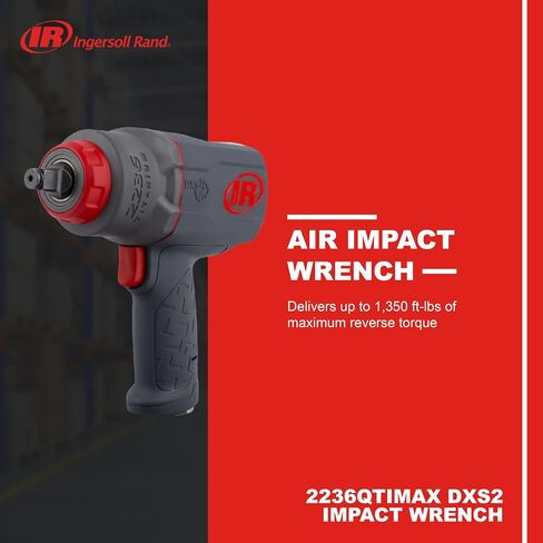 انجرسول راند 2236qtimax dxs2 1/2 "وجع تأثير الهواء، هادئ، 1500 قدم رطل عزم الدوران، مطرقة التيتانيوم، التجنيب حلقة الاحتكاك، مسدس، سندان قابل للتبديل، أداة متعددة الوظائف in Kuwait