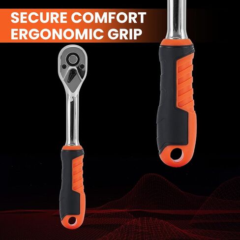 3/8" Drive Handle Ratchet, 72 Tooth Ratchet Torque Wrench with Quick-release and Reversible Switch for Car Repair, ‎RH60X in Kuwait