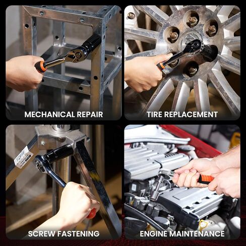 3/8" Drive Handle Ratchet, 72 Tooth Ratchet Torque Wrench with Quick-release and Reversible Switch for Car Repair, ‎RH60X in Kuwait