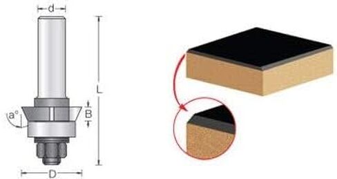 Amana Tool - 47400 Carbide Tipped 4 Wing Flush Trim Single Bevel Cutter Assembly 7/8 Dia x in Saudi Arabia