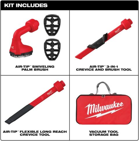 Milwaukee Air-Tip Shop Vac Wet/Dry Vac Automotive Cleaning Accessory Kit 5 pc in Saudi Arabia