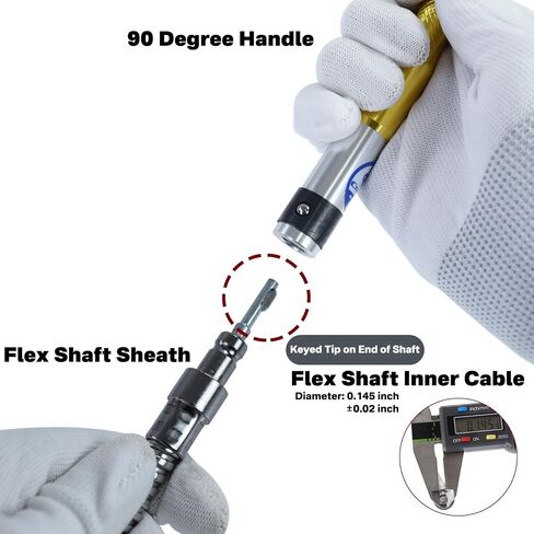 90 Degree Flex Shaft Rotary Tool Handpiece, 41pcs Right Angle Flexiable Shaft Hand Piece Attachment Set Compatible with Flex Shaft Grinder, Bench Polisher, Electric Drill in Saudi Arabia