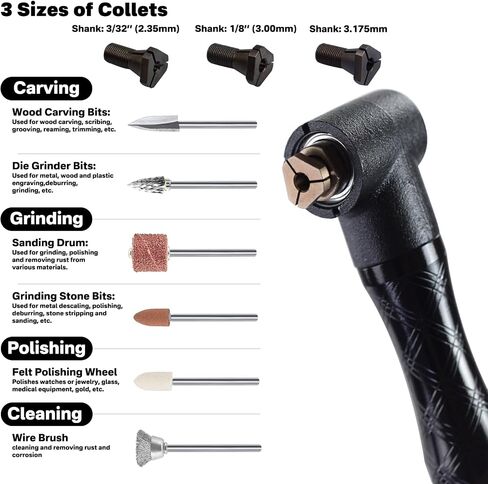 90 Degree Flex Shaft Rotary Tool Handpiece, 41pcs Right Angle Flexiable Shaft Hand Piece Attachment Set Compatible with Flex Shaft Grinder, Bench Polisher, Electric Drill in Saudi Arabia