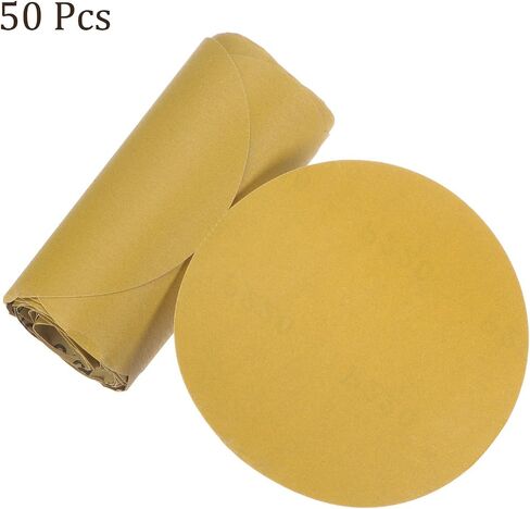 50pcs PSA Sanding Discs - [5 Inch x 180 Grit] No Hole C-Weight Self Adhesive Sticky-Back Sandpaper for Automotive Car Paint Woodworking Metal Finishing Use, Aluminum Oxide, Round in Saudi Arabia