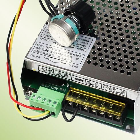RATTMMOTOR CNC مجموعة محرك المغزل، 400 واط ER16 محرك المغزل المبرد بالهواء 52 مم 12-48 فولت تيار مستمر 12000 دورة في الدقيقة + محول طاقة سرعة المغزل AC110V/220 فولت مع وظيفة Mach3 + حامل عمود دوران 52 مم لجهاز التوجيه CNC in Saudi Arabia