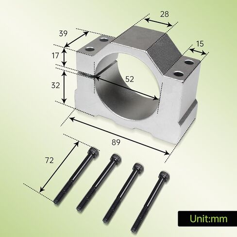 RATTMMOTOR CNC مجموعة محرك المغزل، 400 واط ER16 محرك المغزل المبرد بالهواء 52 مم 12-48 فولت تيار مستمر 12000 دورة في الدقيقة + محول طاقة سرعة المغزل AC110V/220 فولت مع وظيفة Mach3 + حامل عمود دوران 52 مم لجهاز التوجيه CNC in Saudi Arabia