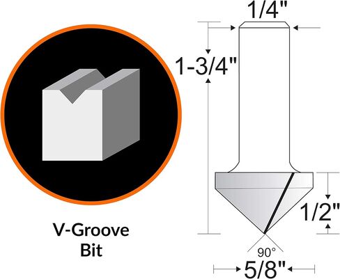 WEN RB303VG 5/8 بوصة. لقمة توجيه ذات رأس كربيد V-Groove مع ساق 1/4 بوصة in Saudi Arabia
