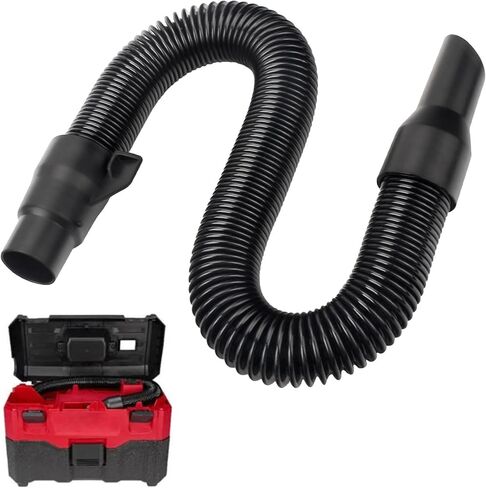 استبدال خرطوم المكنسة الكهربائية WHMYZHL 14-37-0016 لمكنسة Milwaukee M18 PACKOUT 0970-20، يناسب مجموعة خرطوم Vac 18 فولت 2.5 جالون للمتجر الرطب/الجاف، أسود، WH-0016-105 in Kuwait