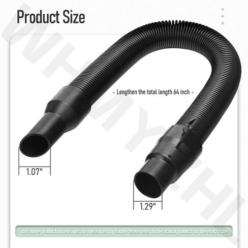 استبدال خرطوم المكنسة الكهربائية WHMYZHL 14-37-0016 لمكنسة Milwaukee M18 PACKOUT 0970-20، يناسب مجموعة خرطوم Vac 18 فولت 2.5 جالون للمتجر الرطب/الجاف، أسود، WH-0016-105 in Kuwait