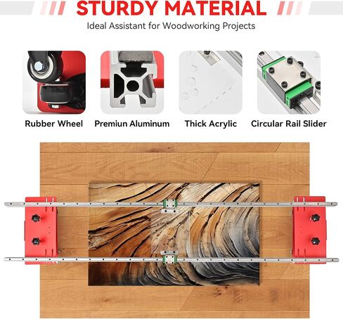 Router Sled for Woodworking for Slabs - 60 inches Router Sled for Flattening Slabs- Slab Guide Jig for Woodworking with Locking Function, Portable and Adjustable in Saudi Arabia