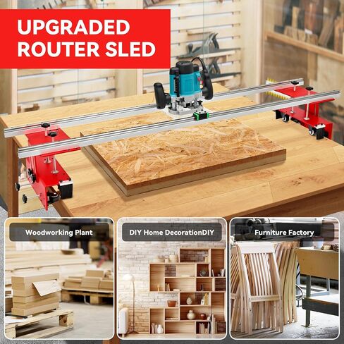 Router Sled for Woodworking for Slabs - 60 inches Router Sled for Flattening Slabs- Slab Guide Jig for Woodworking with Locking Function, Portable and Adjustable in Saudi Arabia