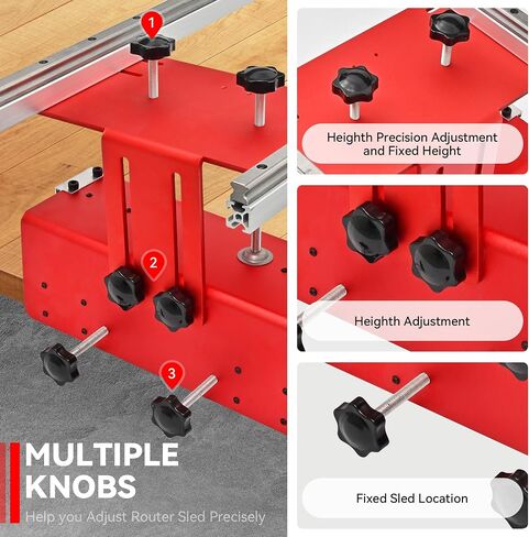 Router Sled for Woodworking for Slabs - 60 inches Router Sled for Flattening Slabs- Slab Guide Jig for Woodworking with Locking Function, Portable and Adjustable in Saudi Arabia