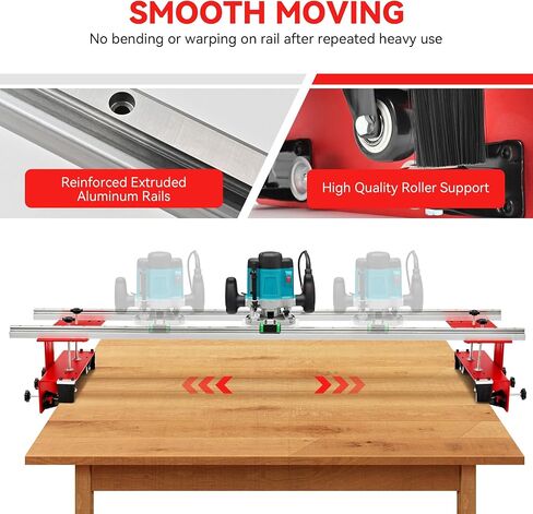 Router Sled for Woodworking for Slabs - 60 inches Router Sled for Flattening Slabs- Slab Guide Jig for Woodworking with Locking Function, Portable and Adjustable in Saudi Arabia