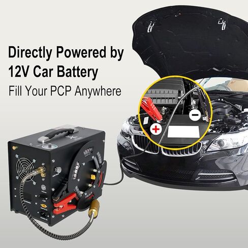 TUXING PCP Air Compressor,4500Psi 30Mpa High Pressure Air Pump, Built-in DC12V/AC120V Power Converter,Auto-Stop,Paintball and Scuba Tank Compressor in Saudi Arabia
