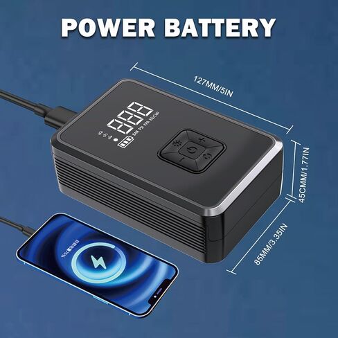 منفاخ إطارات ضاغط هواء محمول 150 رطل لكل بوصة مربعة مضخة هواء كهربائية لاسلكية للسيارة والدراجة النارية والدراجة ومقياس ضغط الإطارات الكروي in Kuwait