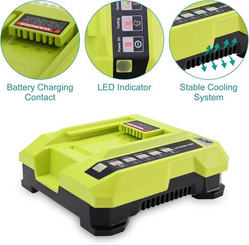 OHYES BAT OP401 40V شاحن ليثيوم أيون سريع متوافق مع بطارية ليثيوم أيون Ryobi 40V OP4015 OP4026 OP4026A OP4030 OP4040 OP4050 OP4050A OP4060 OP40261 OP40301 OP40401 OP40501 OP40601 OP 401 in Kuwait