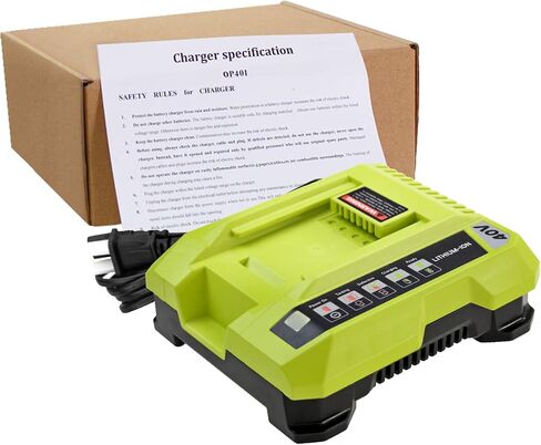 OHYES BAT OP401 40V شاحن ليثيوم أيون سريع متوافق مع بطارية ليثيوم أيون Ryobi 40V OP4015 OP4026 OP4026A OP4030 OP4040 OP4050 OP4050A OP4060 OP40261 OP40301 OP40401 OP40501 OP40601 OP 401 in Kuwait