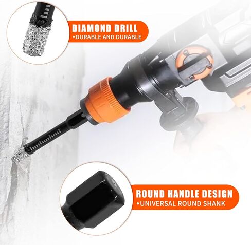 7 PCS Dry Diamond Drill Bits Set Core Drill Bit Set for Porcelain Granite Tile Ceramic Stone Glass (NOT for Wood) Diamond Hole Saw Kit Round Shank with 3/16.1/4, 5/16, 3/8, 9/16, 5/8 Inch in Saudi Arabia