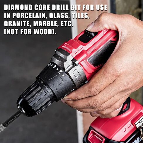 7 PCS Dry Diamond Drill Bits Set Core Drill Bit Set for Porcelain Granite Tile Ceramic Stone Glass (NOT for Wood) Diamond Hole Saw Kit Round Shank with 3/16.1/4, 5/16, 3/8, 9/16, 5/8 Inch in Saudi Arabia