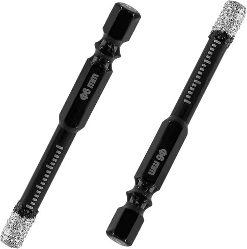 7 PCS Dry Diamond Drill Bits Set Core Drill Bit Set for Porcelain Granite Tile Ceramic Stone Glass (NOT for Wood) Diamond Hole Saw Kit Round Shank with 3/16.1/4, 5/16, 3/8, 9/16, 5/8 Inch in Saudi Arabia